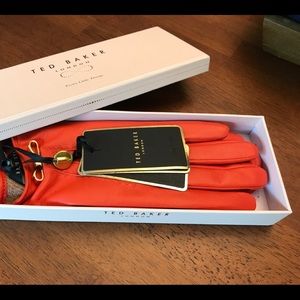Ted Baker red leather gloves